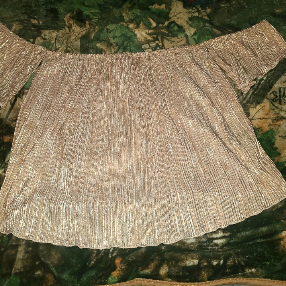 Off shoulder sparkly blouse